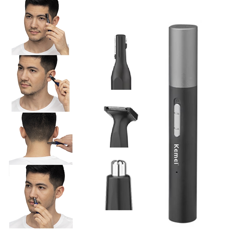 Nose Hair Trimmer - Kemei Pro Wiederaufladbarer Nasenhaartrimmer-Stift Bartpflege-Set Elektrischer