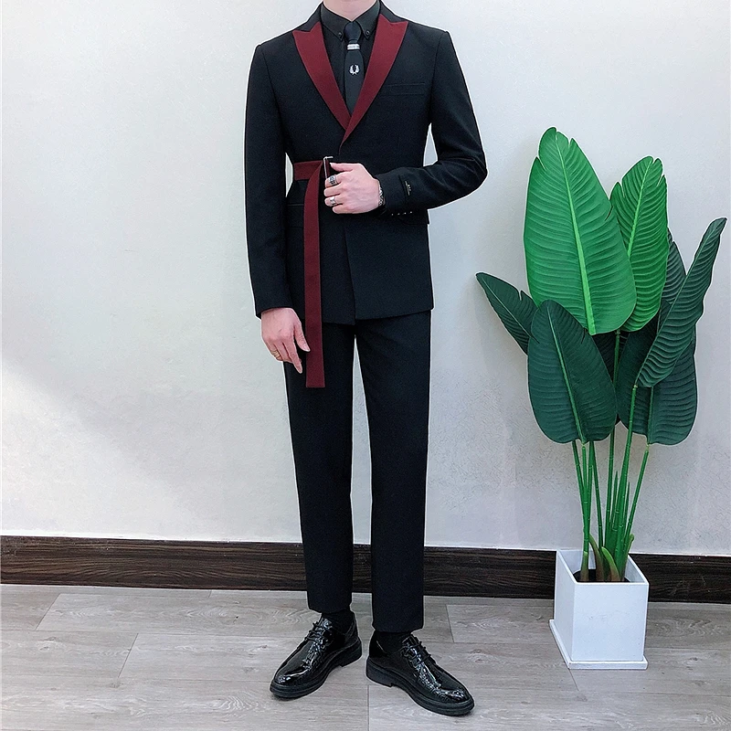 Young Men'S Grooming - Moderner Slim-Fit Herrenanzug 2-teilig Stilvoller Junger