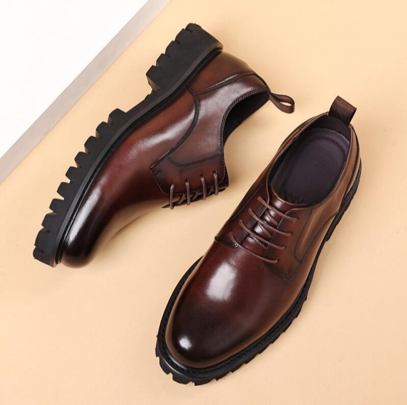 Young Men'S Grooming - Britischer Stil Echtleder Oxford-Schuhe Trendige Formelle
