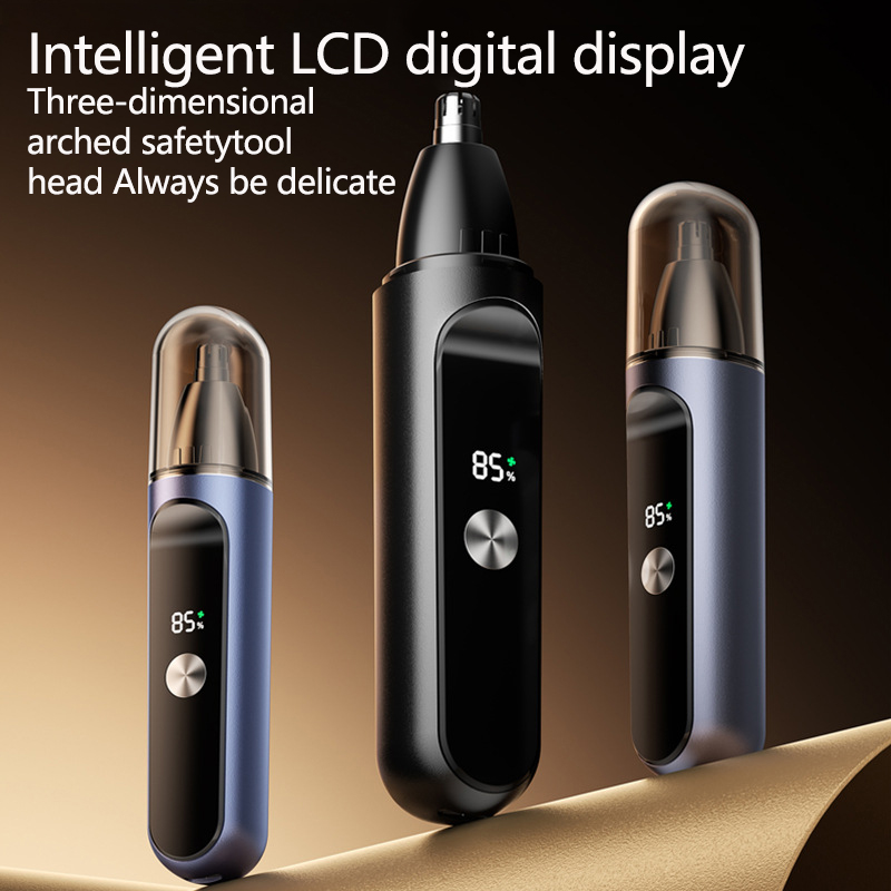Nose Hair Trimmer - Elektrischer Nasenhaarschneider, intelligente LED-Digitalanzeige mit zweischneidiger