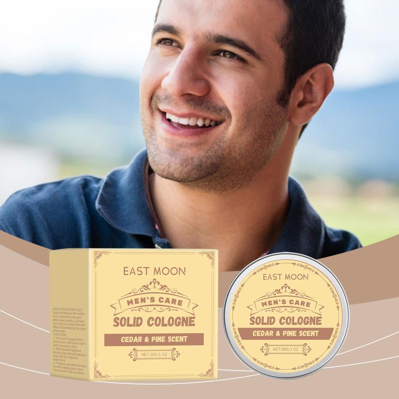 Men'S Grooming Deodorant - Zedernholz-Festparfüm für Männer, tragbarer, langanhaltender Duftbalsam
